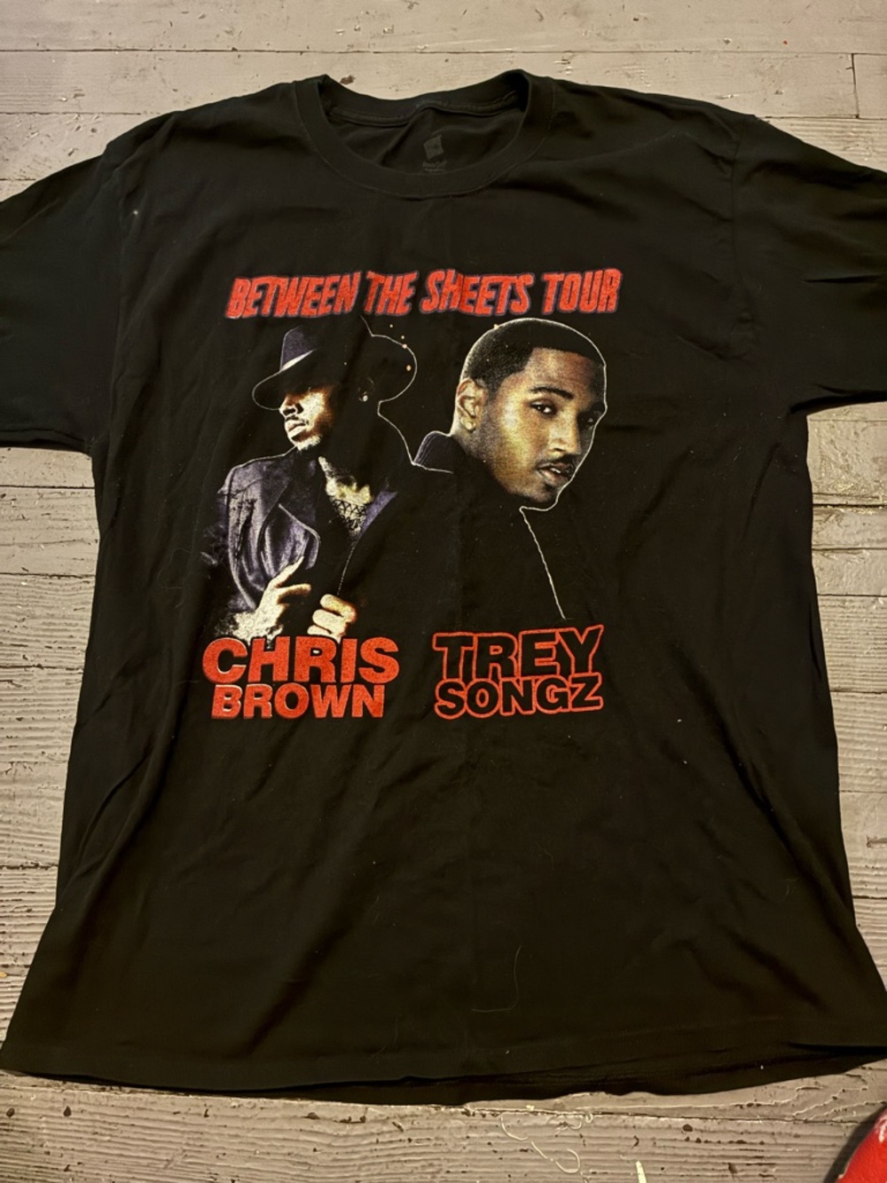 Chris Brown Trey Songz Between The Sheets Tour 2015 Tee Mens L Black Rap Concert